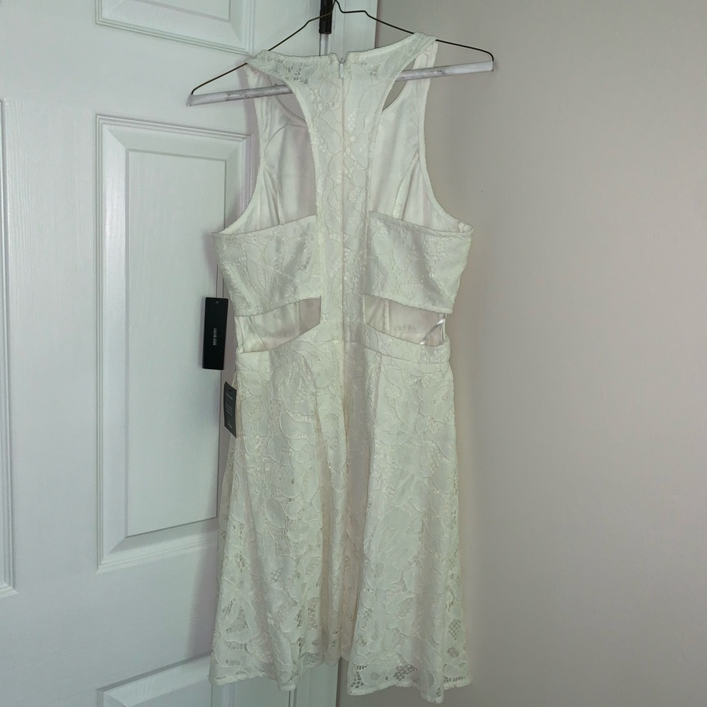 white Lulus graduation dress